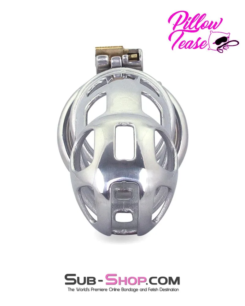 0718AR      Rock Hard Locking Steel Male Teasing Chastity Cage - MEGA Deal