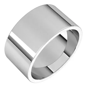 10K White Gold 10 mm flat Wedding Band