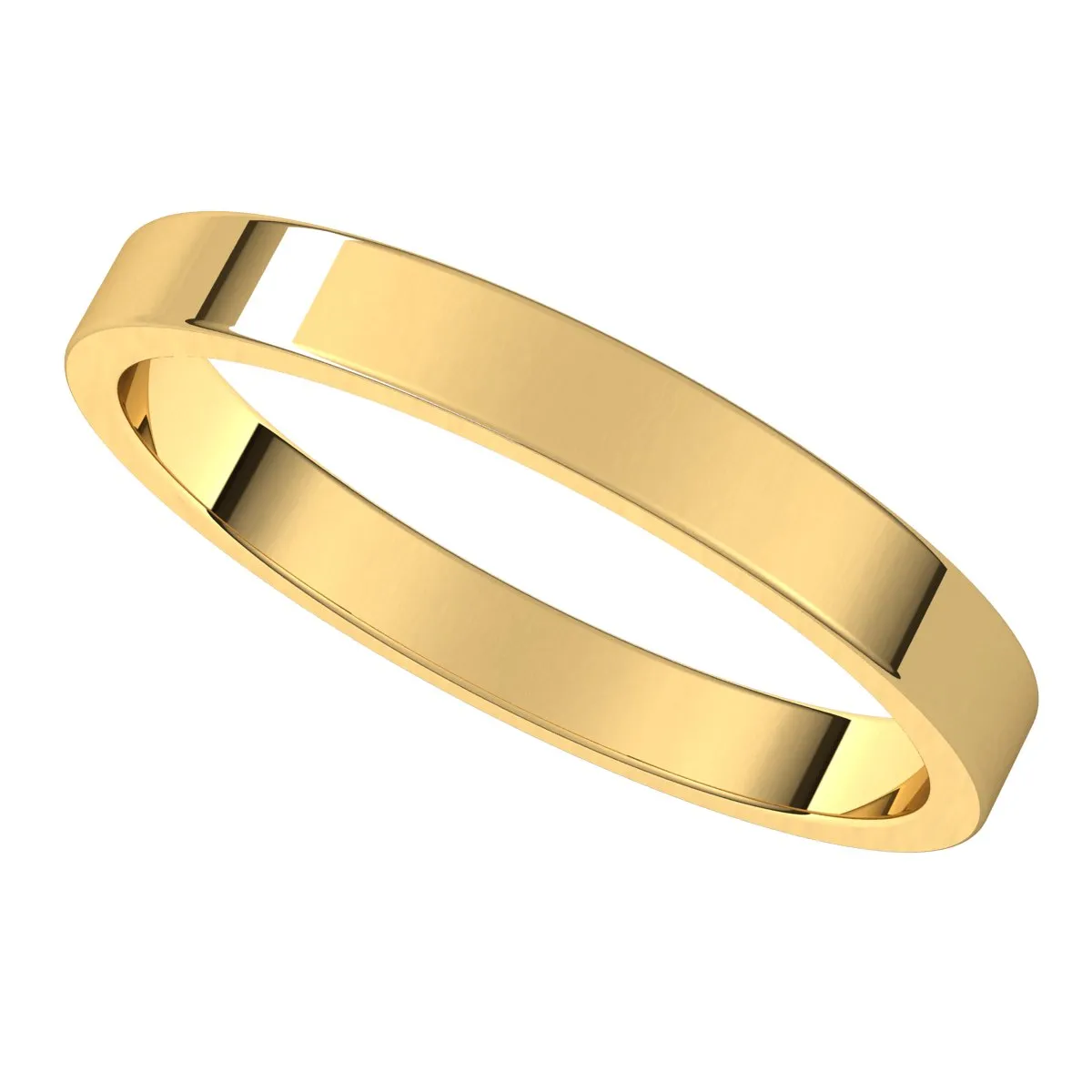 10K Yellow Gold 2.5 mm flat Wedding Band