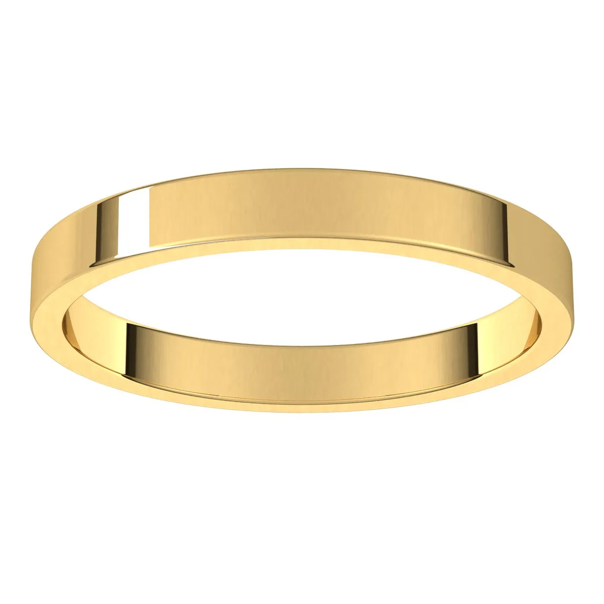 10K Yellow Gold 2.5 mm flat Wedding Band
