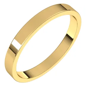 10K Yellow Gold 2.5 mm flat Wedding Band