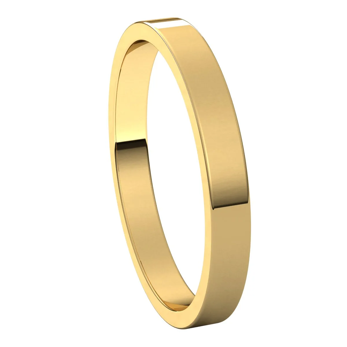 10K Yellow Gold 2.5 mm flat Wedding Band