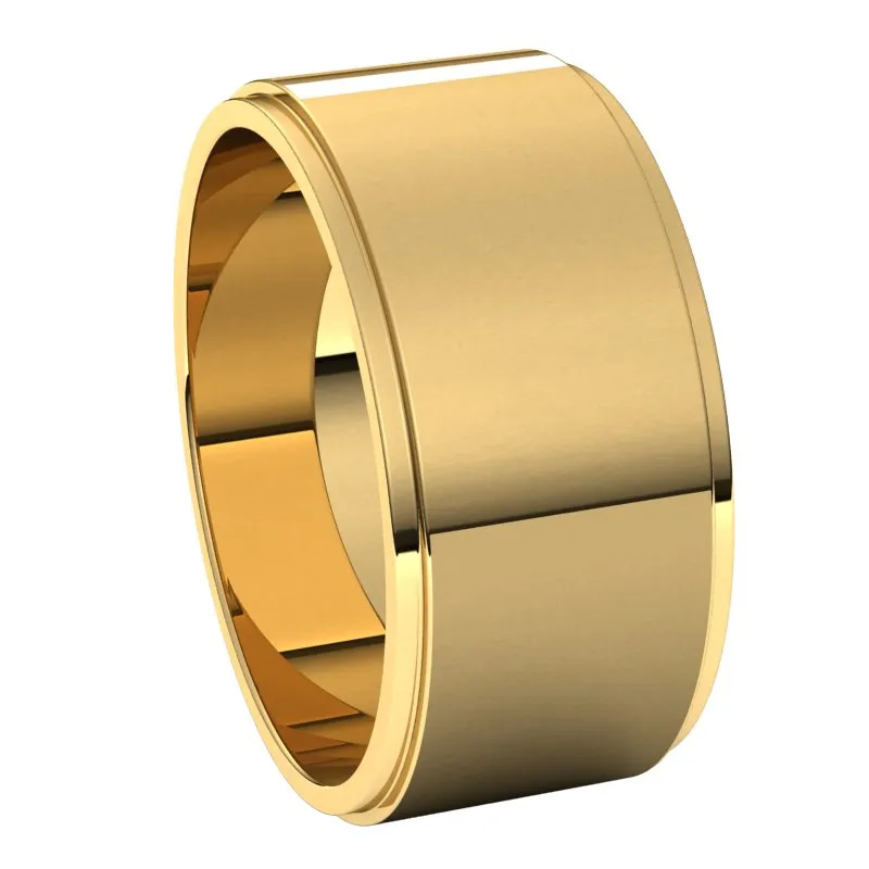 10K Yellow Gold 9 mm flat edge Wedding Band