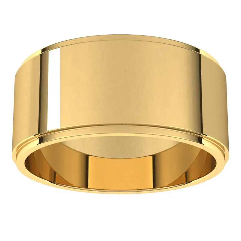 10K Yellow Gold 9 mm flat edge Wedding Band