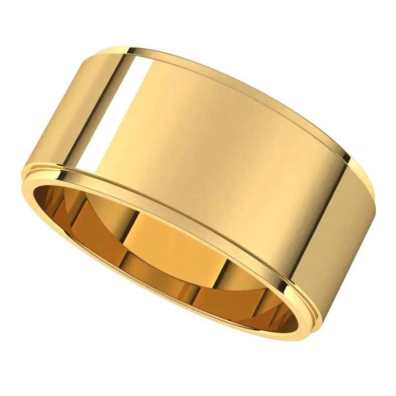 10K Yellow Gold 9 mm flat edge Wedding Band
