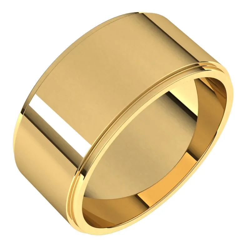 10K Yellow Gold 9 mm flat edge Wedding Band