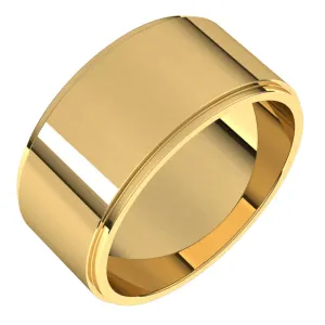 10K Yellow Gold 9 mm flat edge Wedding Band