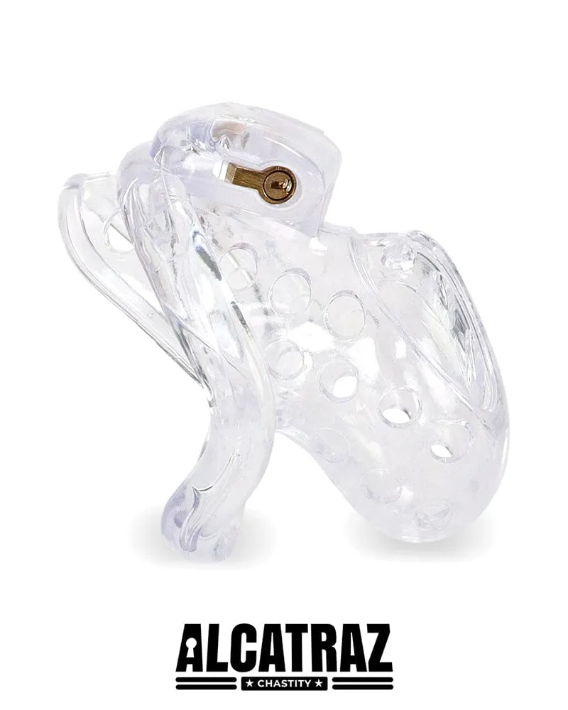 1460AR      Boy Toy Clear Short High Security Pin Tumbler Locking Cock Cage Chastity - MEGA Deal