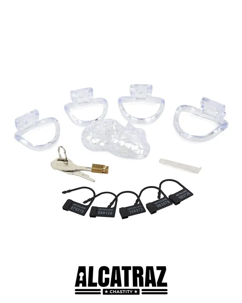 1460AR      Boy Toy Clear Short High Security Pin Tumbler Locking Cock Cage Chastity - MEGA Deal