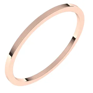 14K Rose Gold 1 mm flat Wedding Band