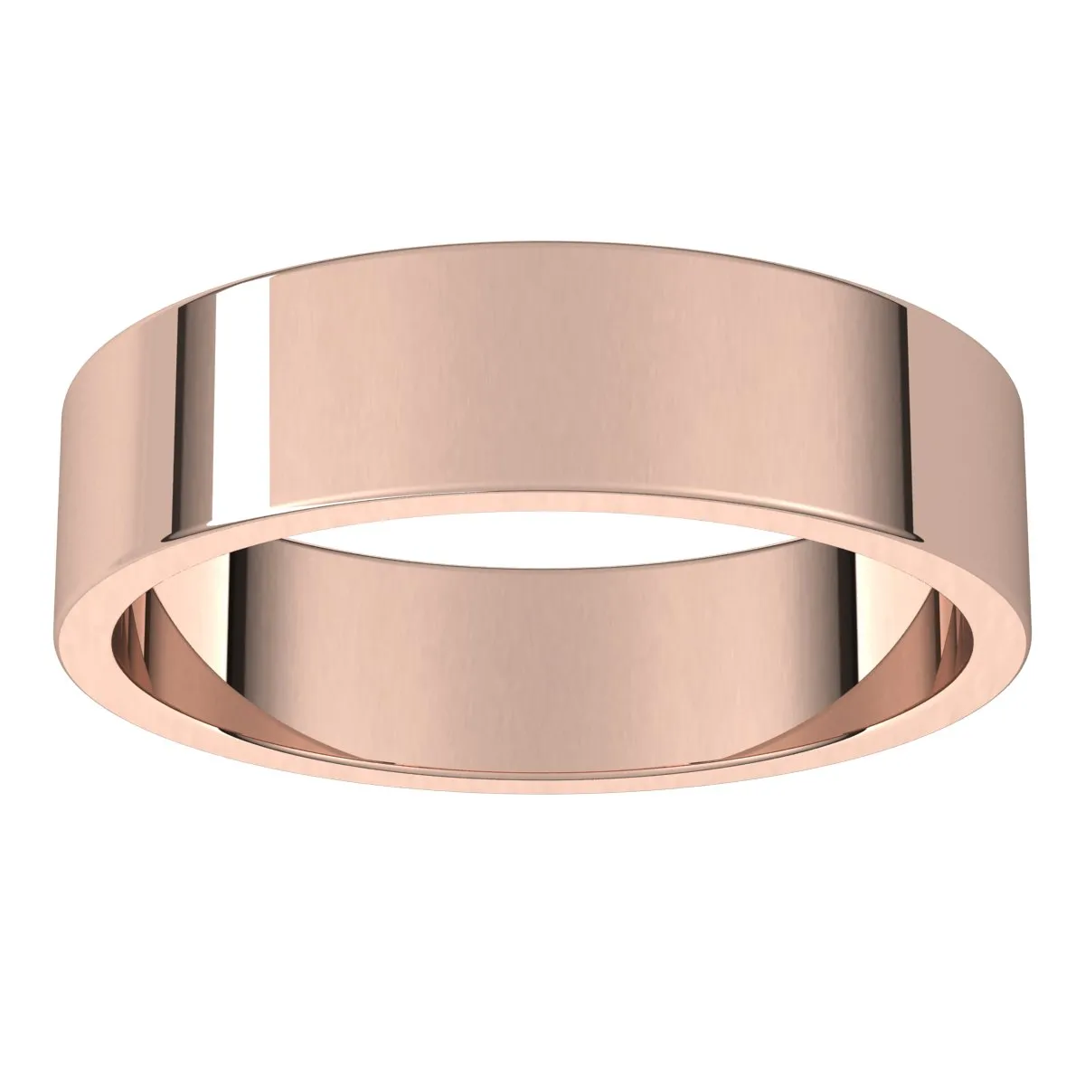 14K Rose Gold 5 mm flat Wedding Band