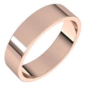 14K Rose Gold 5 mm flat Wedding Band