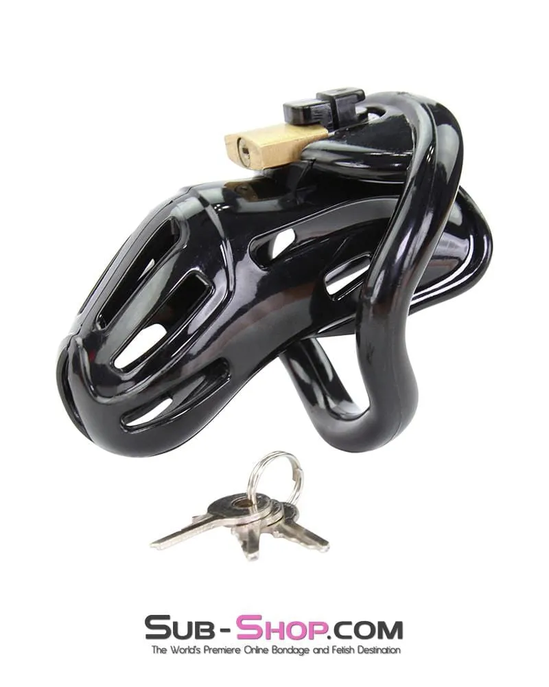 1510AR      Jailhouse Cock Black Locking Male Chastity Cage - MEGA Deal