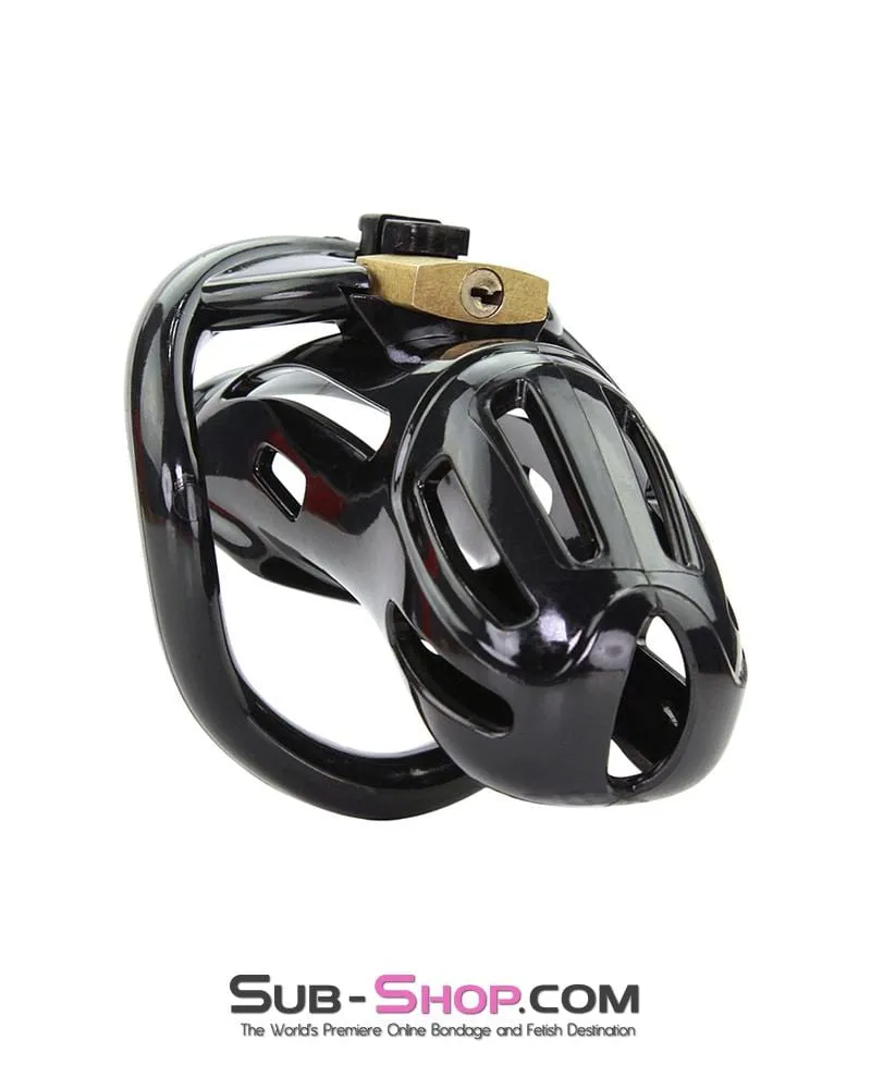 1510AR      Jailhouse Cock Black Locking Male Chastity Cage - MEGA Deal