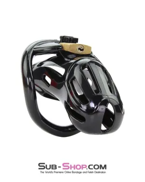 1510AR      Jailhouse Cock Black Locking Male Chastity Cage