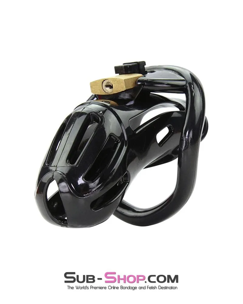 1510AR      Jailhouse Cock Black Locking Male Chastity Cage