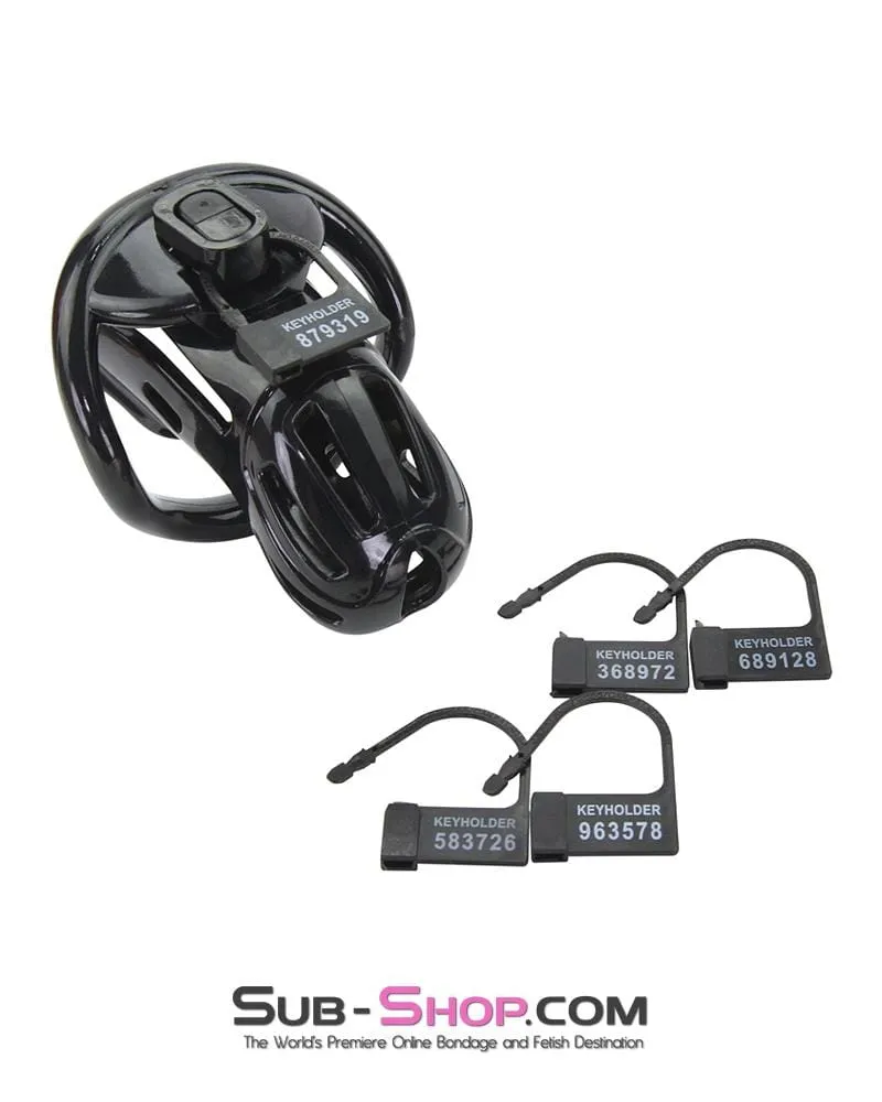 1510AR      Jailhouse Cock Black Locking Male Chastity Cage