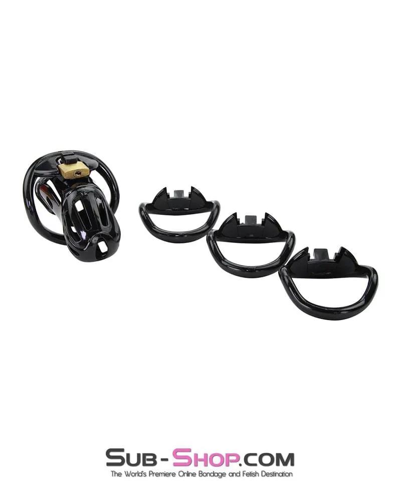 1510AR      Jailhouse Cock Black Locking Male Chastity Cage