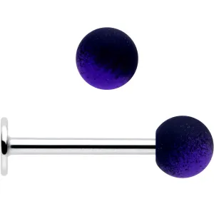 16 Gauge 3/8 Ombre Purple Black Soft Finish Labret Monroe Tragus