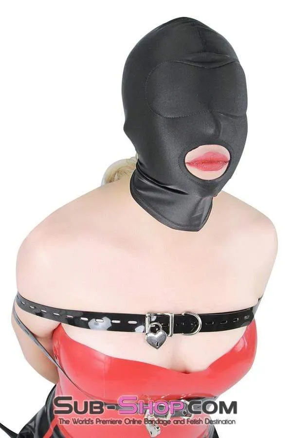 1698DL      Spandex Open Mouth Trainer Hood with Sewn In Blindfold