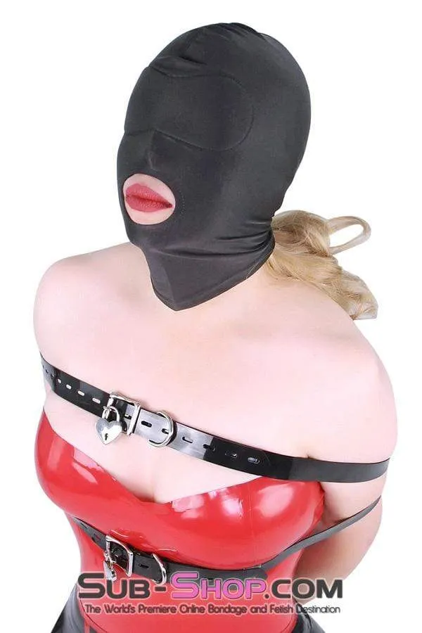 1698DL      Spandex Open Mouth Trainer Hood with Sewn In Blindfold