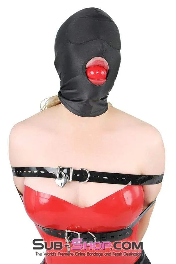 1698DL      Spandex Open Mouth Trainer Hood with Sewn In Blindfold