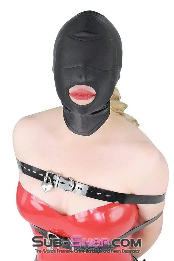 1698DL      Spandex Open Mouth Trainer Hood with Sewn In Blindfold