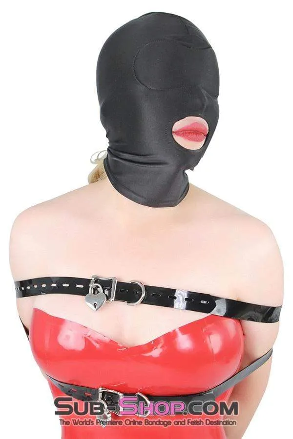 1698DL      Spandex Open Mouth Trainer Hood with Sewn In Blindfold