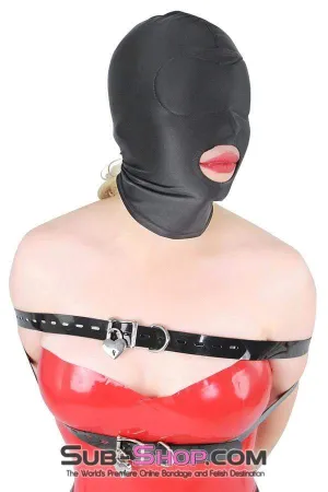 1698DL      Spandex Open Mouth Trainer Hood with Sewn In Blindfold