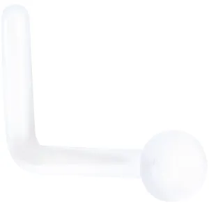 20 Gauge 1/4 Clear Bioplast Flat Top L Shape Nose Retainer Set of 10