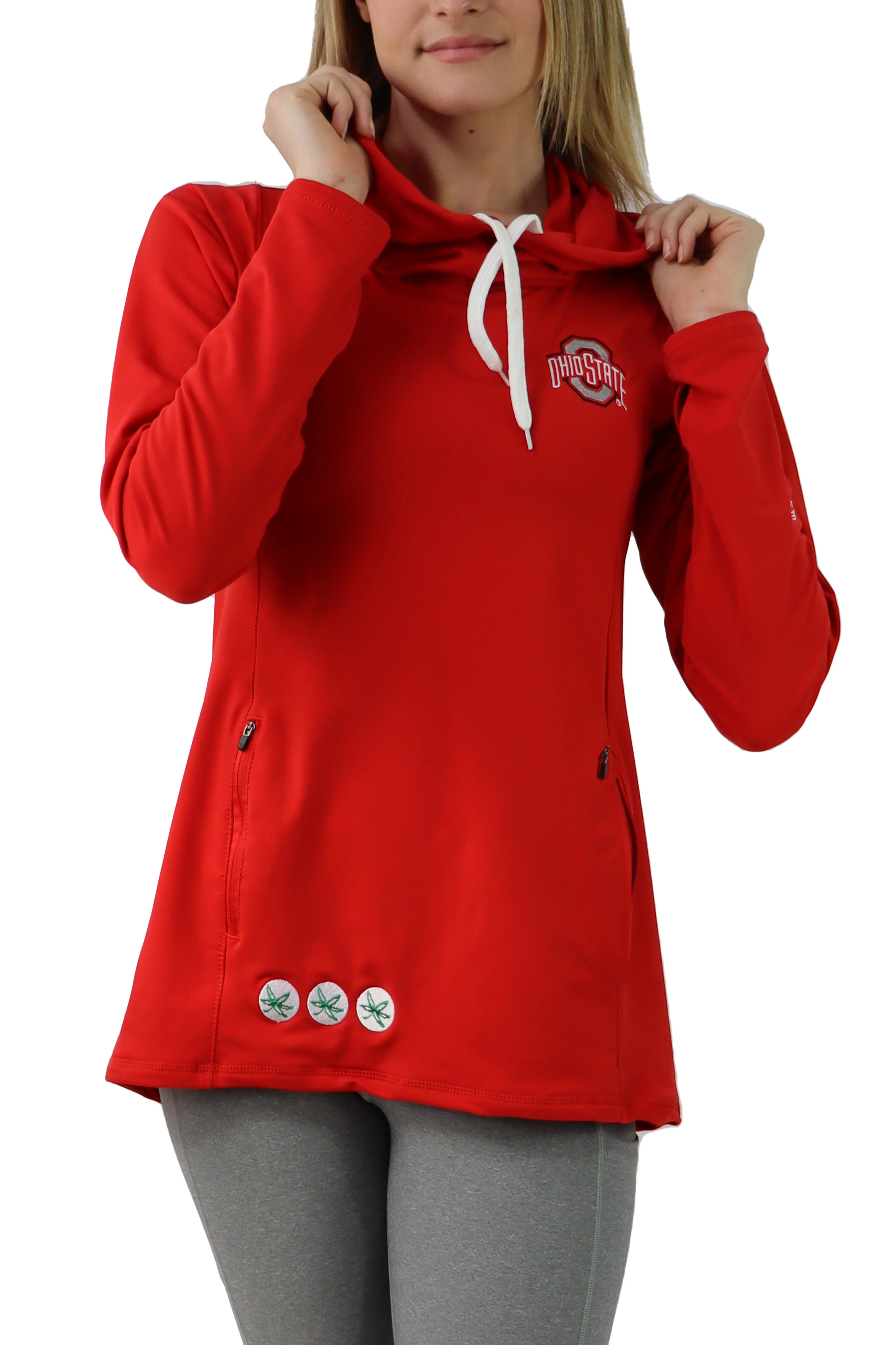2308 - Ohio State University Womens Athletic O Funnel Neck Hoodie/Red