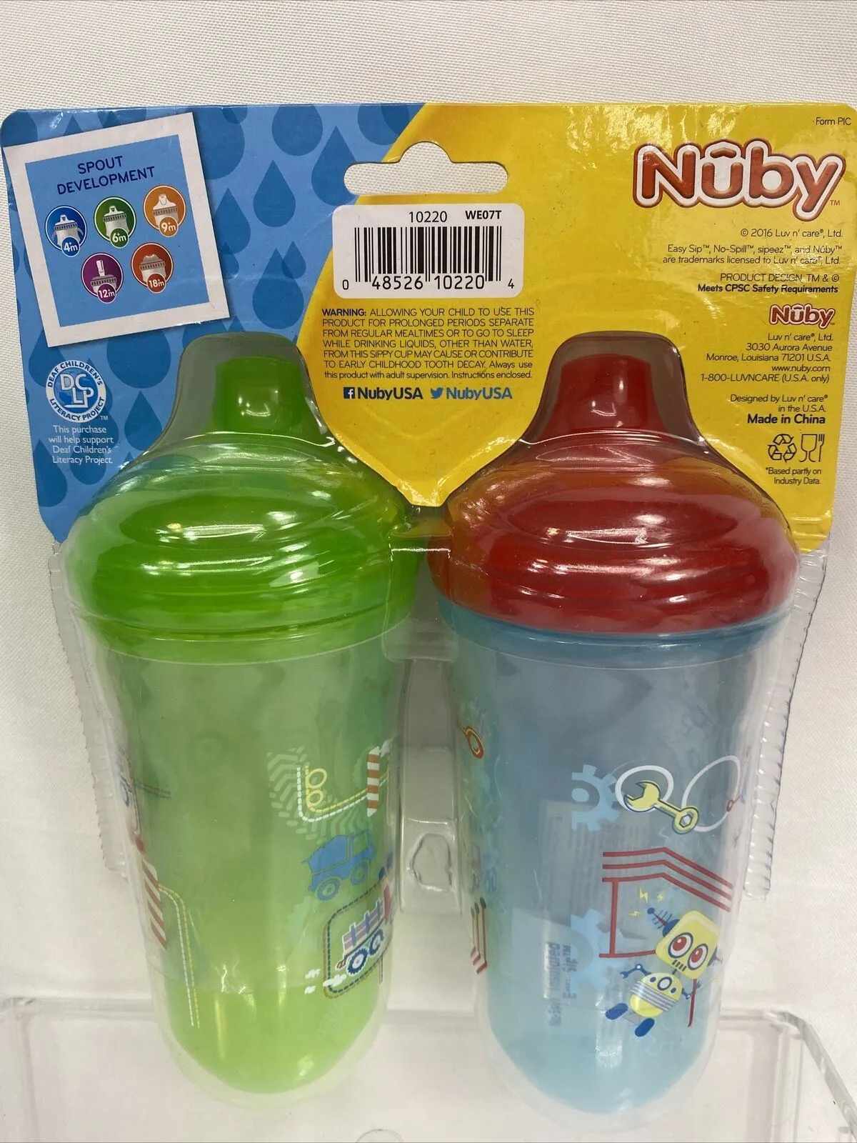 2pk Nuby Trainer Sipeez Easy Sip Fun No Leak Bottle Insulated Blue Green 9oz