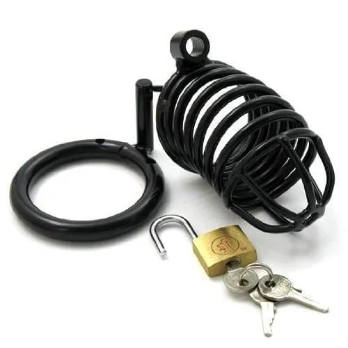 4749HS      Cock Blocker Black Anodized Steel Male Chasity
