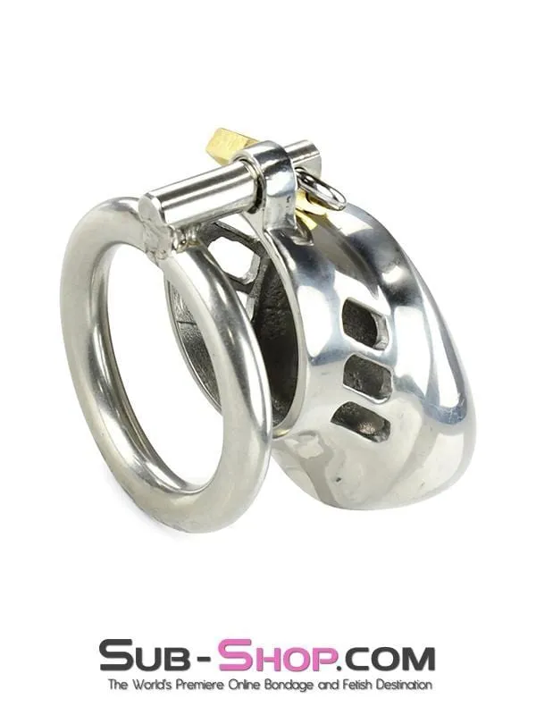 7037AR      Hard Evidence Shorty Steel Chastity Device