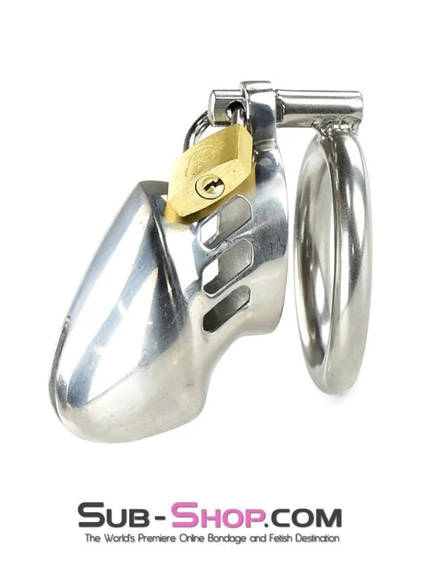 7037AR      Hard Evidence Shorty Steel Chastity Device