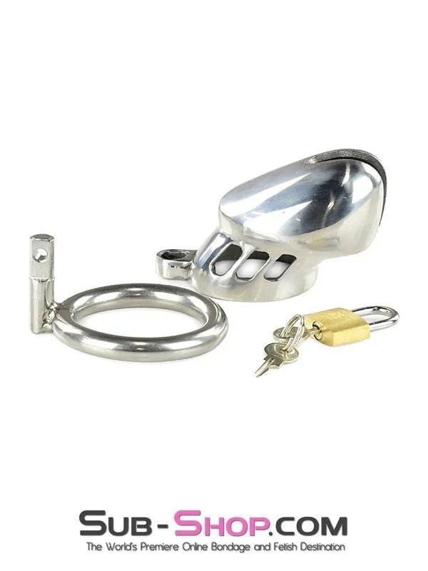 7037AR      Hard Evidence Shorty Steel Chastity Device