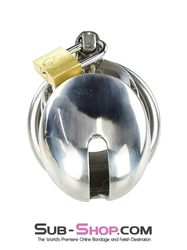 7037AR      Hard Evidence Shorty Steel Chastity Device