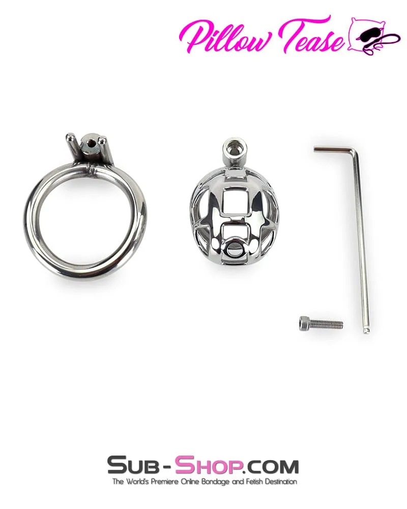 7338AR      Steel Teasing Cock Cage Chastity with Hex Screw Lock