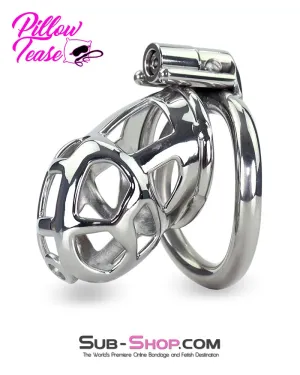 7338AR      Steel Teasing Cock Cage Chastity with Hex Screw Lock