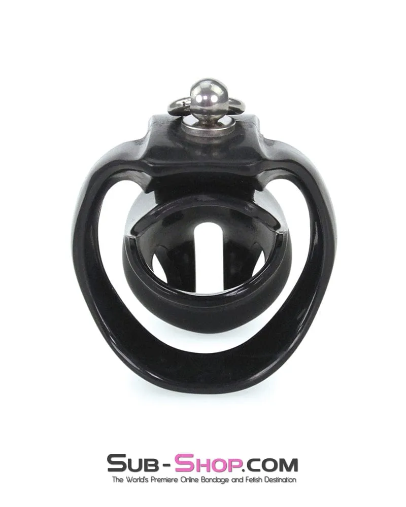 8879M      Long Black Cock Cage with Lead Ring and Large Cock Cuff Ring