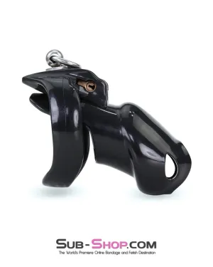 8879M      Long Black Cock Cage with Lead Ring and Large Cock Cuff Ring