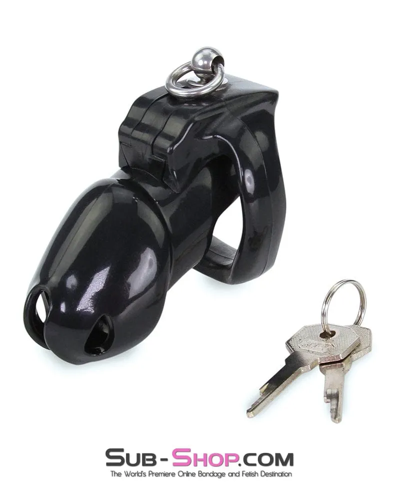 8879M      Long Black Cock Cage with Lead Ring and Large Cock Cuff Ring