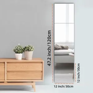 Acrylic Mirror Wall Adhesive Stickers 2mm-Thick Mirror Sheeting Decor Self-Adhesive DIY Wall Sticker for Wardrobe Bathroom Home Mirror