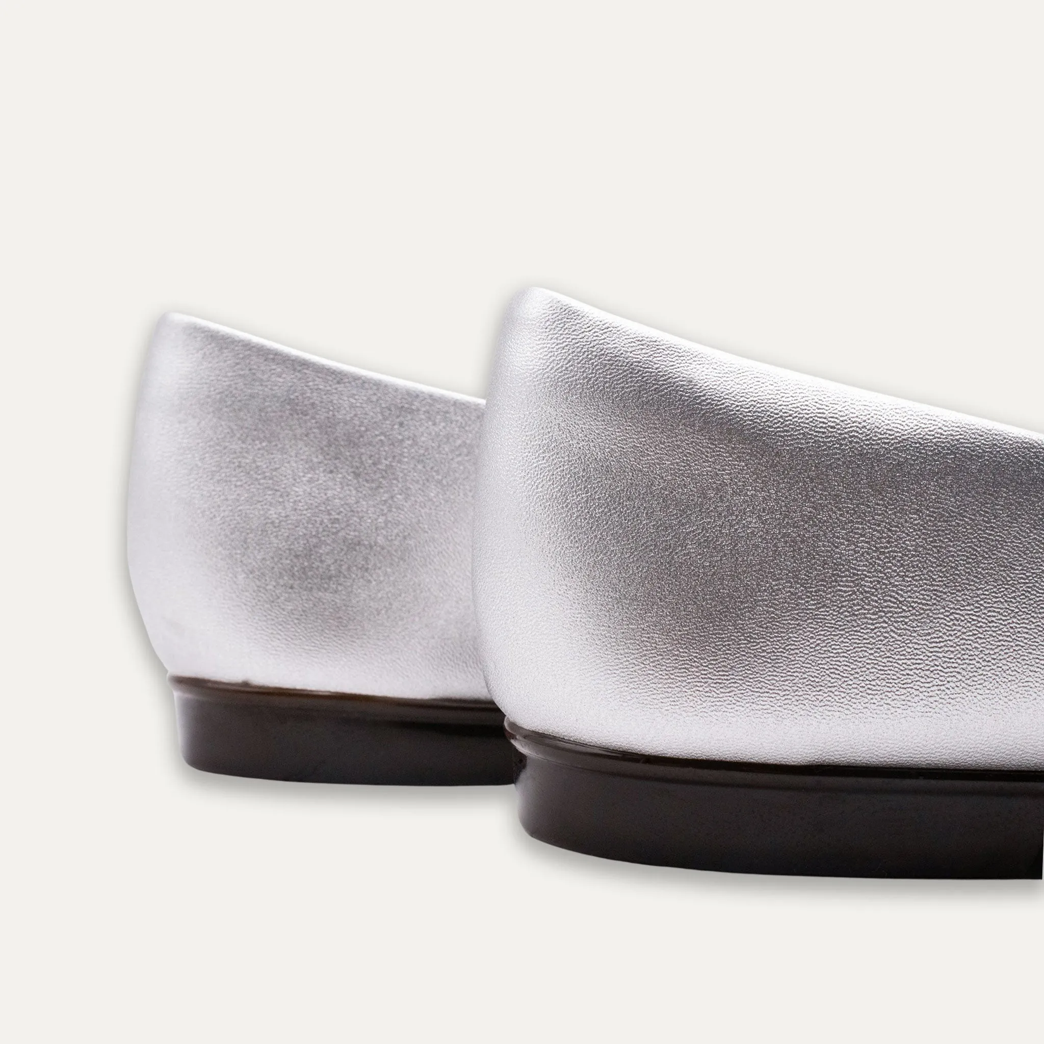 Adelina Silver Pointed Toe Flats