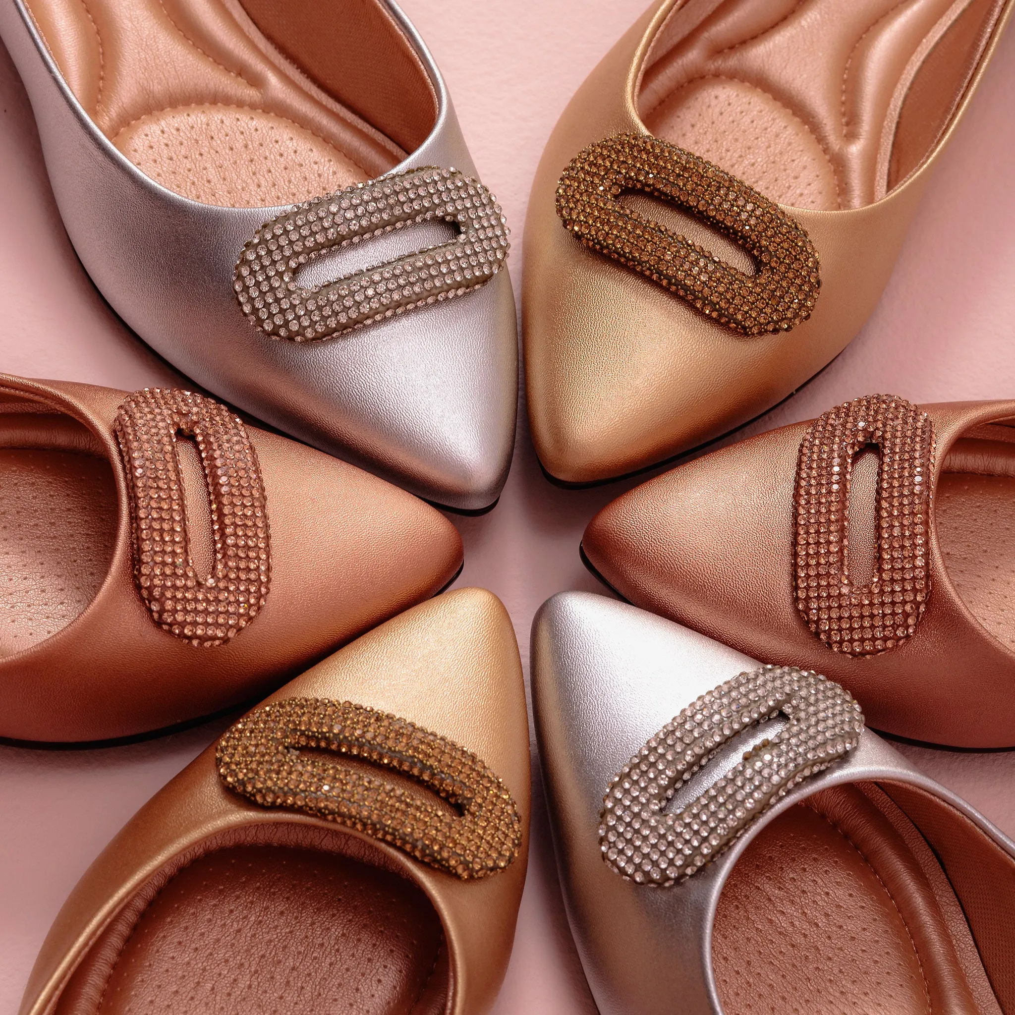 Adelina Silver Pointed Toe Flats