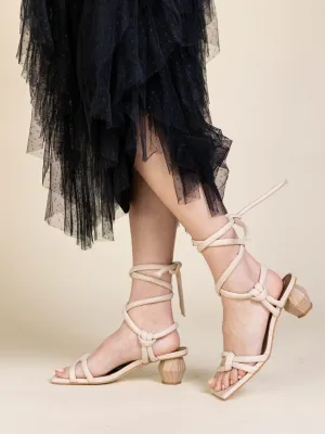 ALOHAS Creative Ankle Strappy Hex Heel Sandal