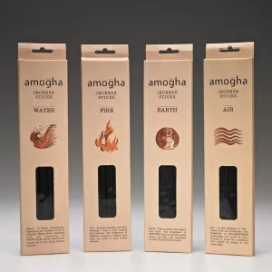 Amogha Incense Sticks: Vetivert, Sandal, Frankincense, Frangipani