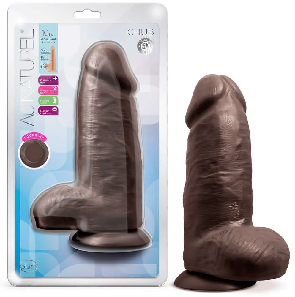Au Naturel - Chub - 10 Inch Dildo - Chocolate
