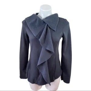 Blanc Noir Asymmetrical Zip Grey Jacket Size Small