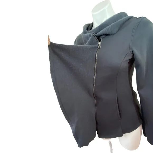 Blanc Noir Asymmetrical Zip Grey Jacket Size Small